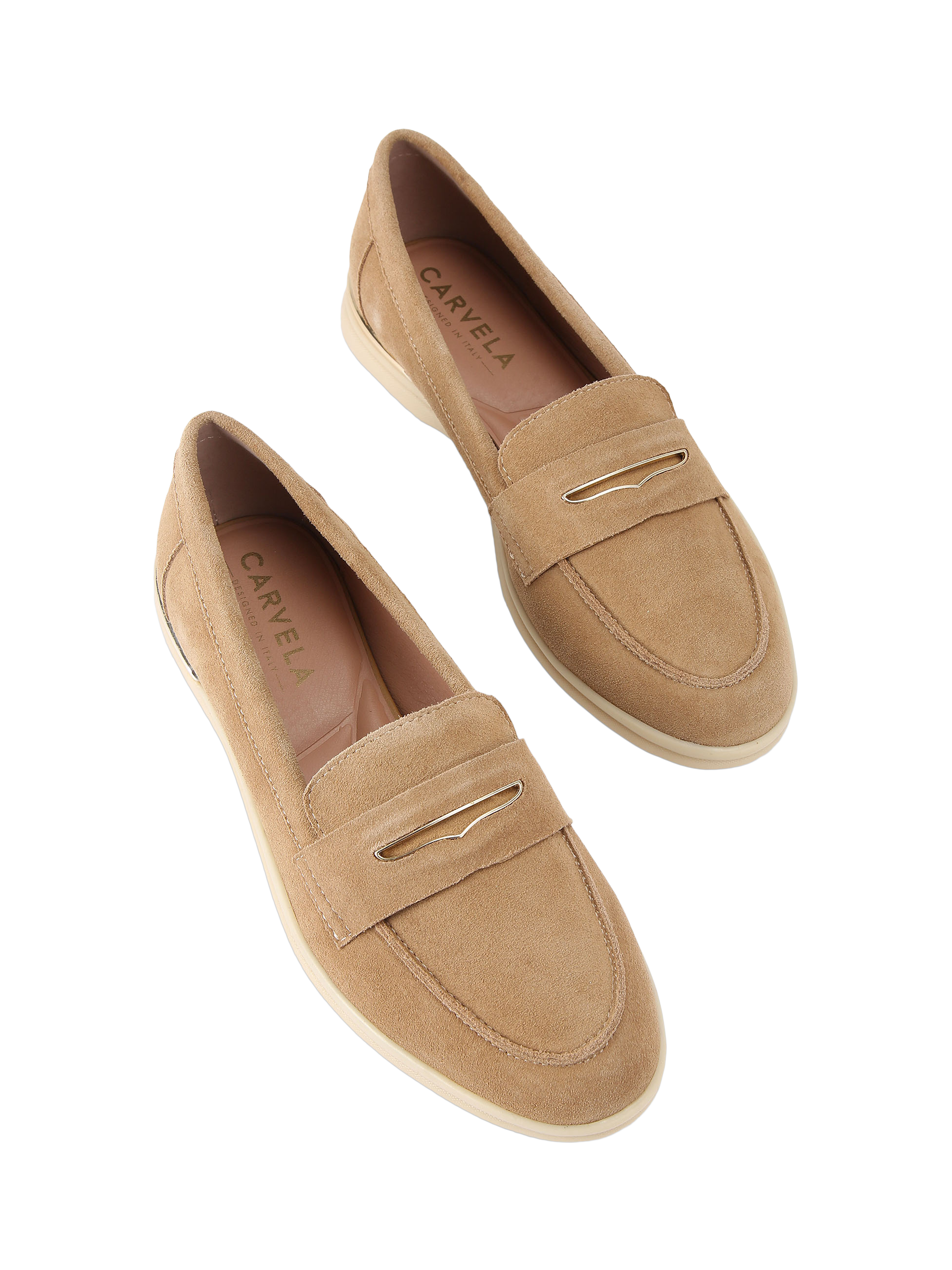 Product image 3 of 4, which shows Carvela Fia Suede Loafers, Brown Tan, 3
