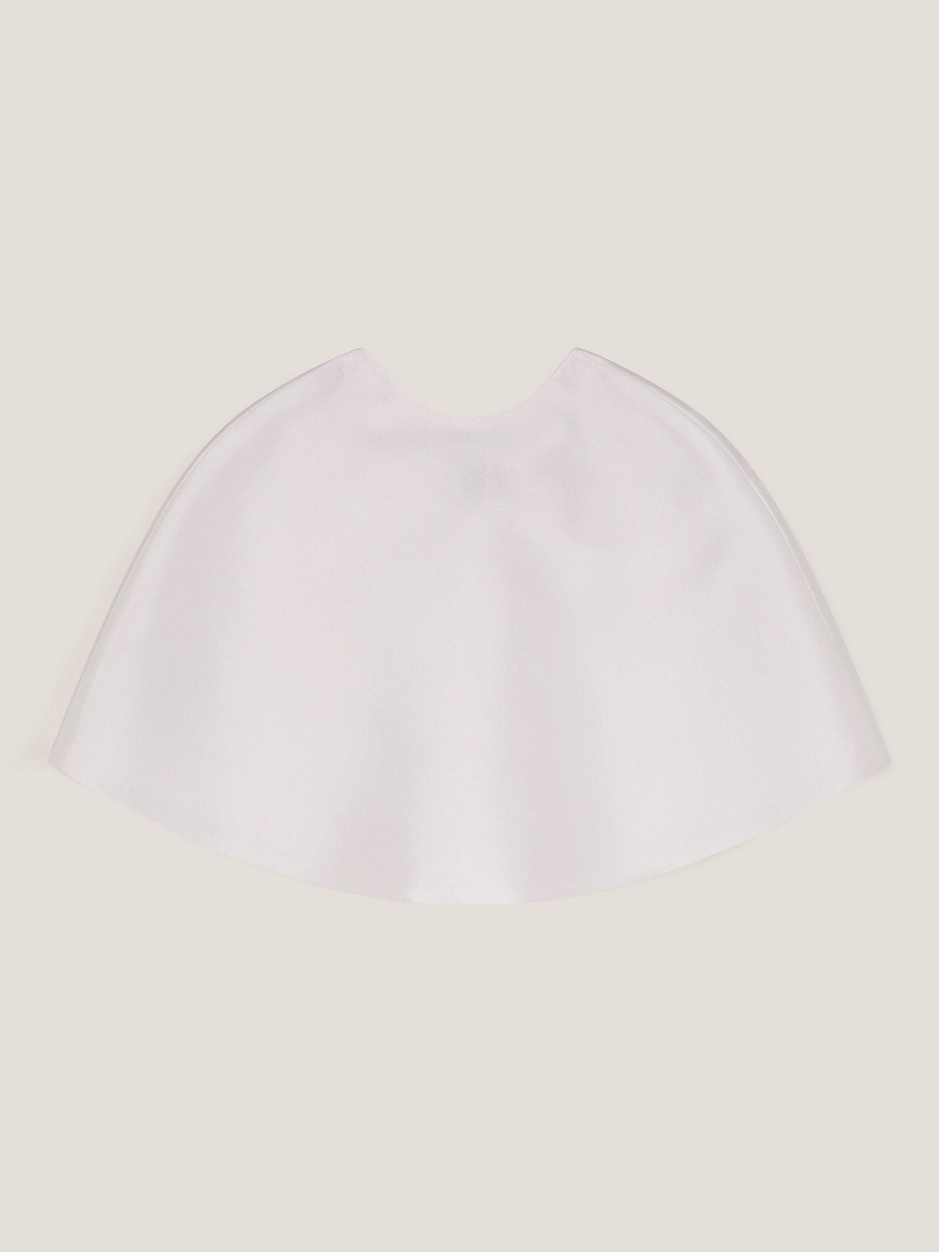Product image 3 of 4, which shows Monsoon Kids' Bow Twill Cape , Ivory, 3-6 years