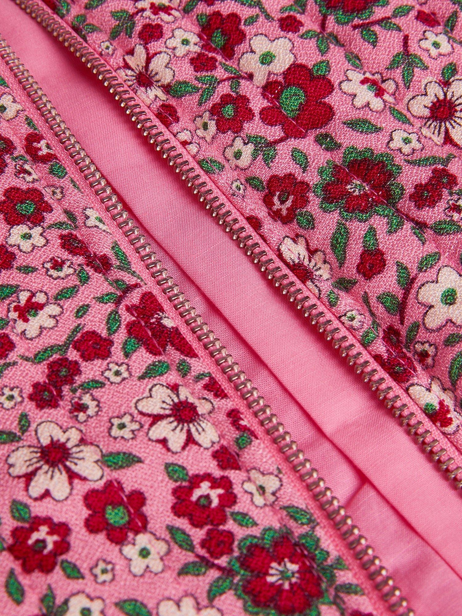 Product image 3 of 3, which shows Monsoon Kids' Floral Bomber Jacket, Pink, 5-6 years