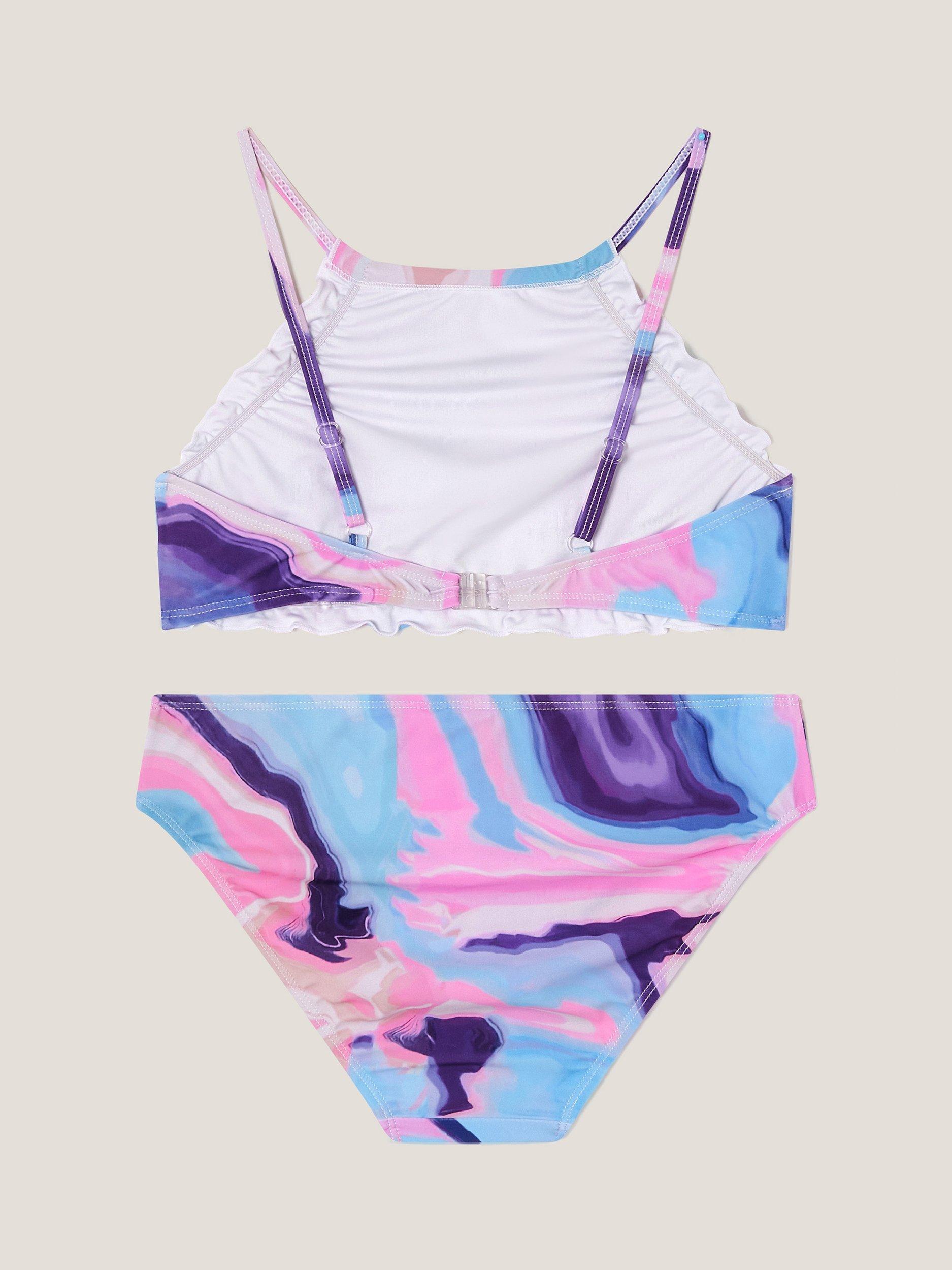 Product image 2 of 3, which shows Monsoon Kids' Marble Bikini , Multi, 7-8 years