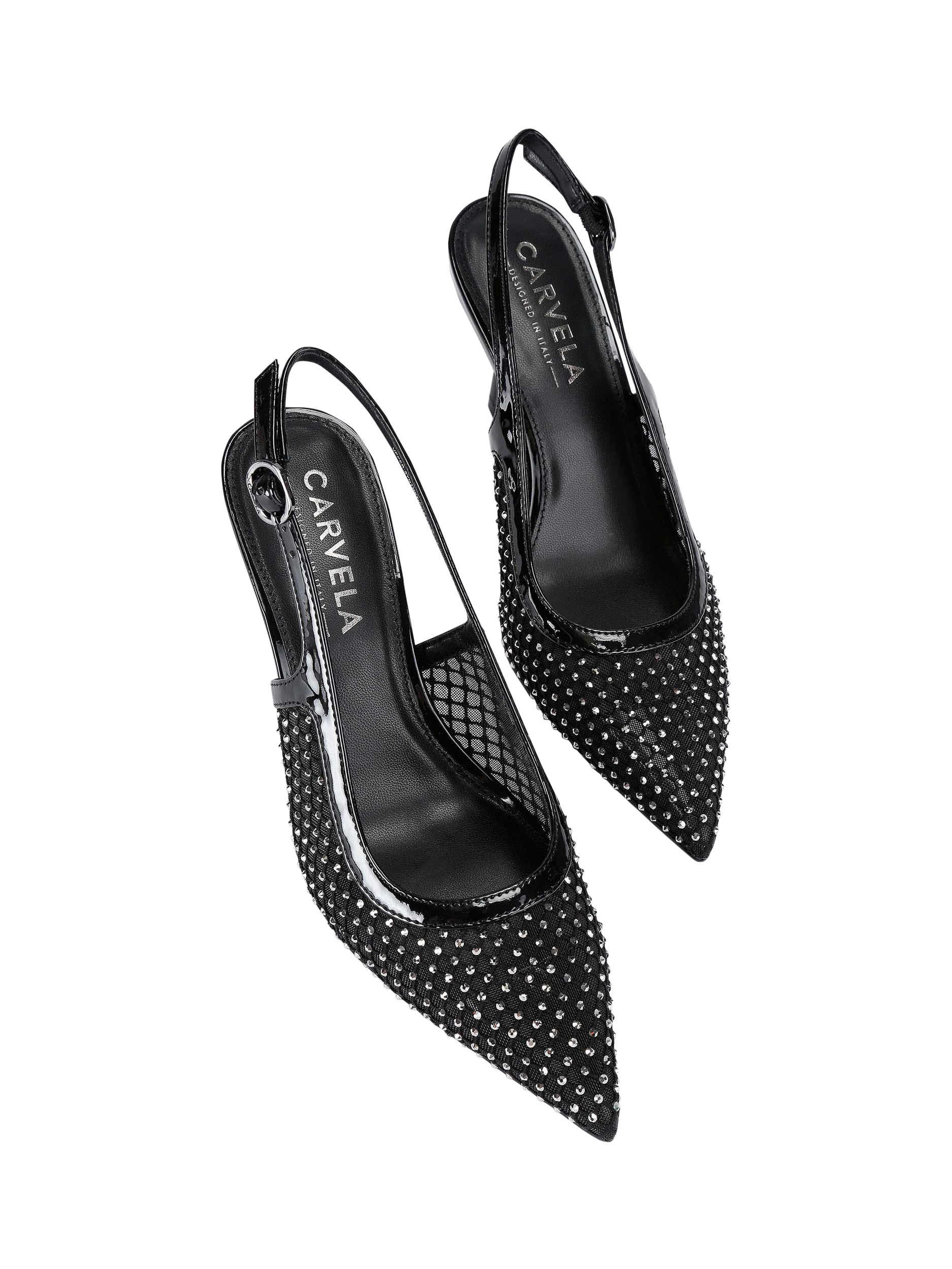 Product image 3 of 4, which shows Carvela Lavish Jewel Embellished Court Shoes, Black, 3