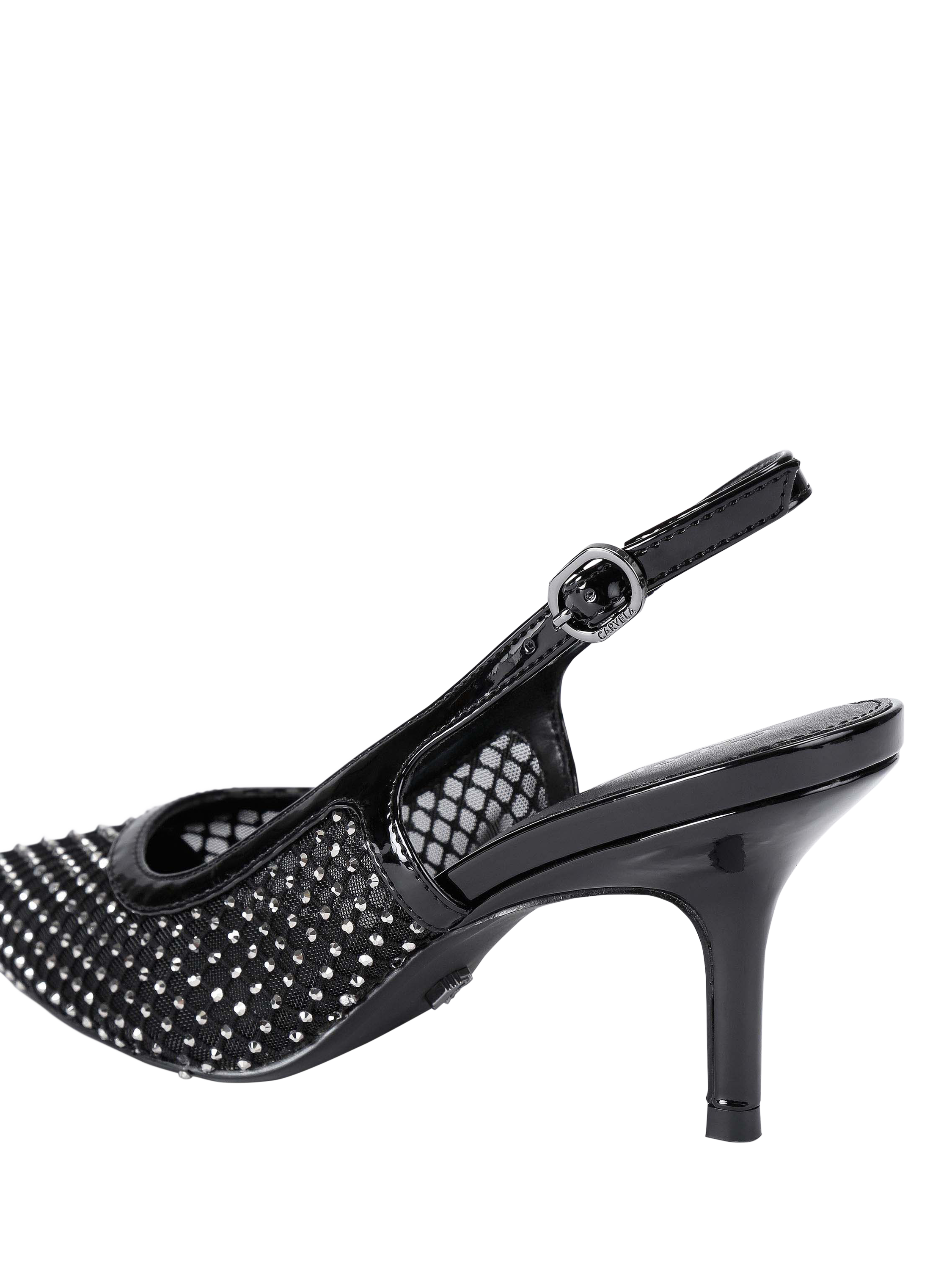 Product image 4 of 4, which shows Carvela Lavish Jewel Embellished Court Shoes, Black, 3