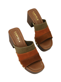 Carvela Settanta Suede Mule Sandals, Multi - view 2, Multi