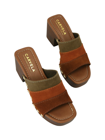 Carvela Settanta Suede Mule Sandals, Multi - view 2, Multi