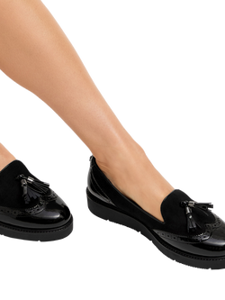 Carvela Sky Brogue Loafers, Black - view 2, Black