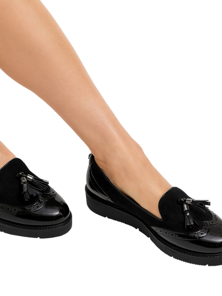 Carvela Sky Brogue Loafers, Black - view 2, Black