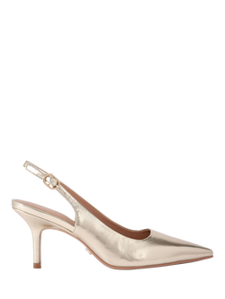Carvela Spirit Slingback Pointed Heeled Courts, Gold, Gold