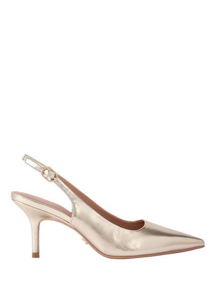 Carvela Spirit Slingback Pointed Heeled Courts, Gold, Gold