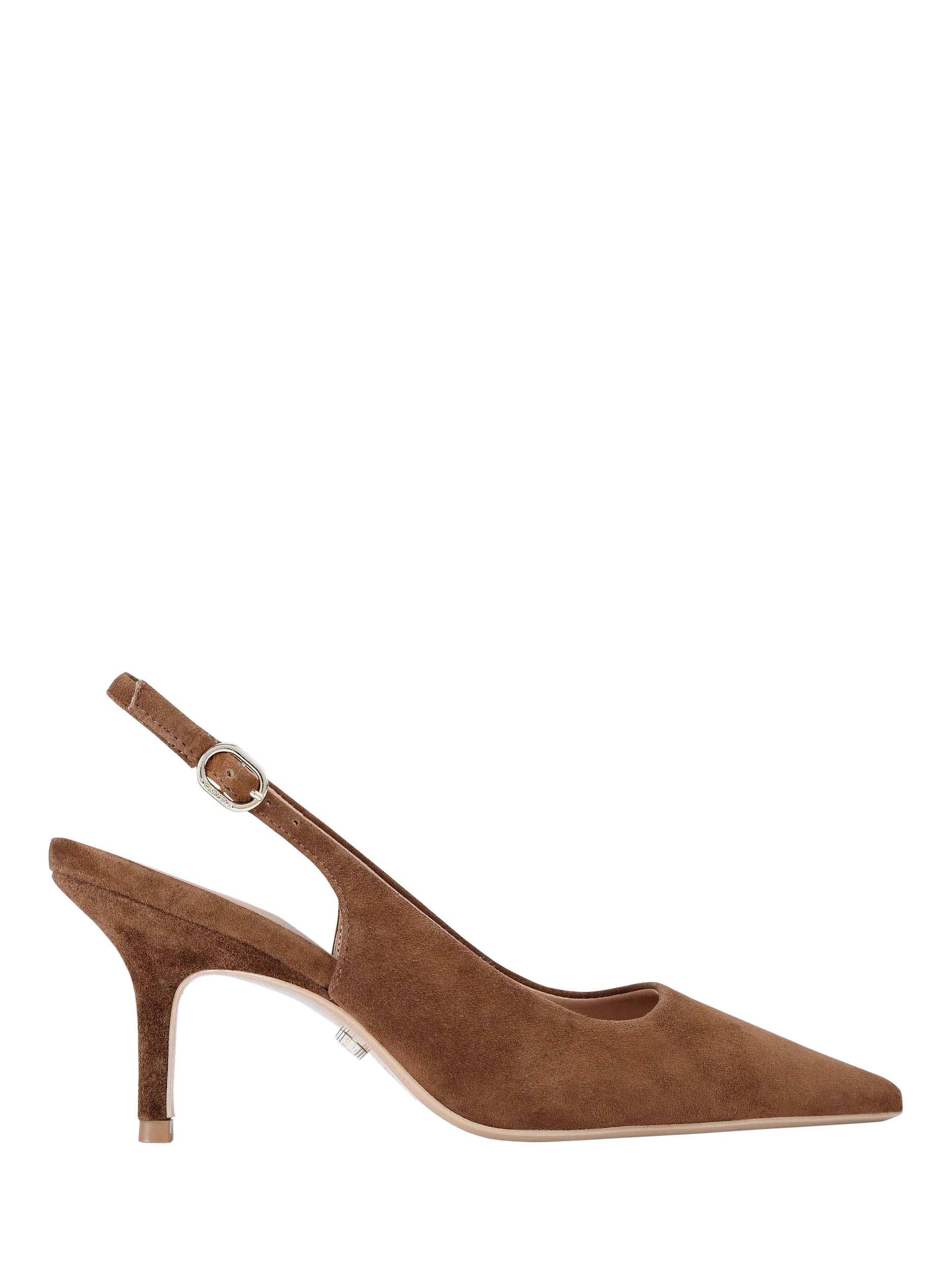 Product image 1 of 3, which shows Carvela Spirited Suede Slingback Court Shoes, Brown, 3