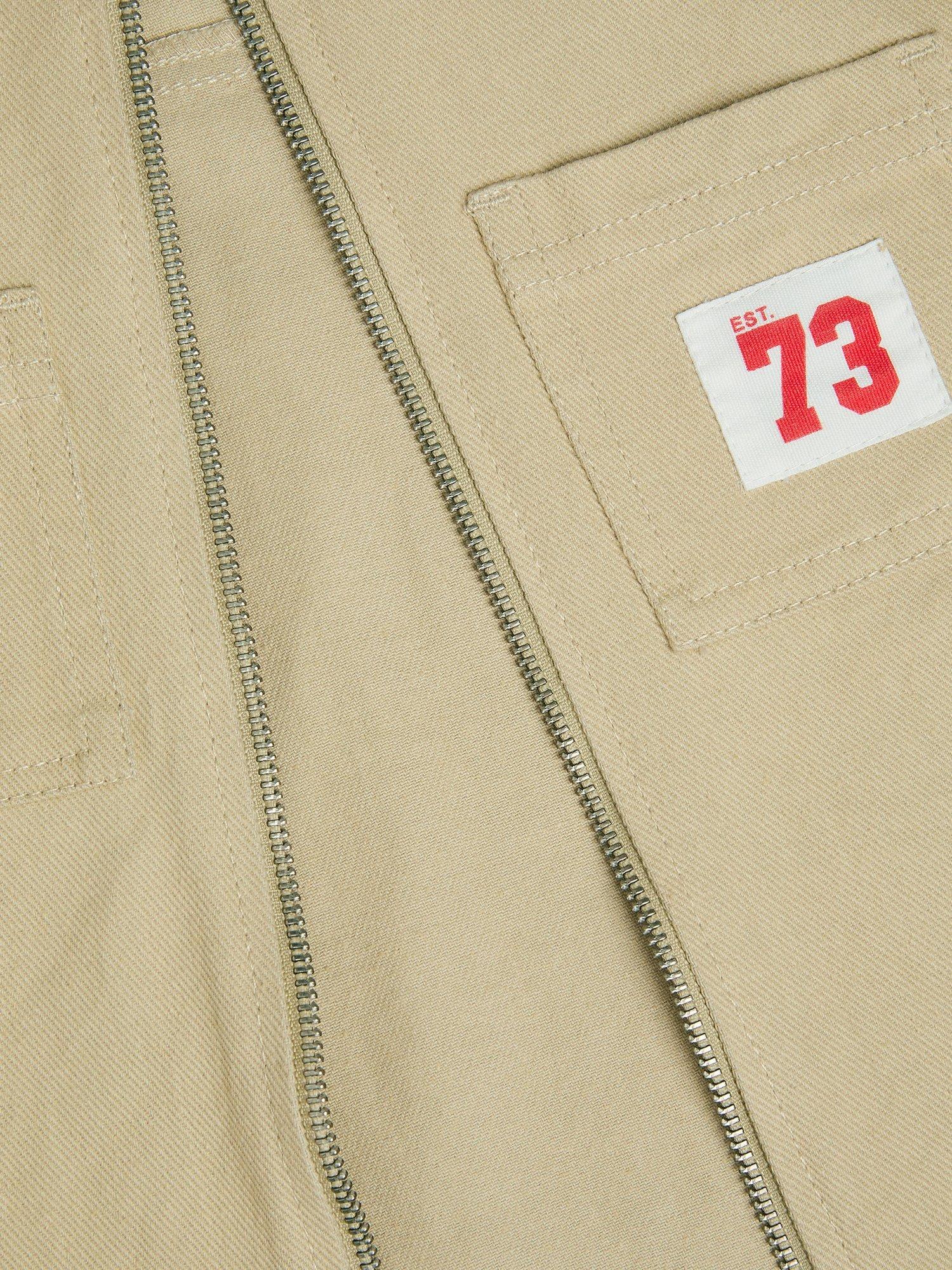 Product image 3 of 3, which shows Monsoon Kids' Cotton Twill Hooded Shacket, Stone, 3-4 years