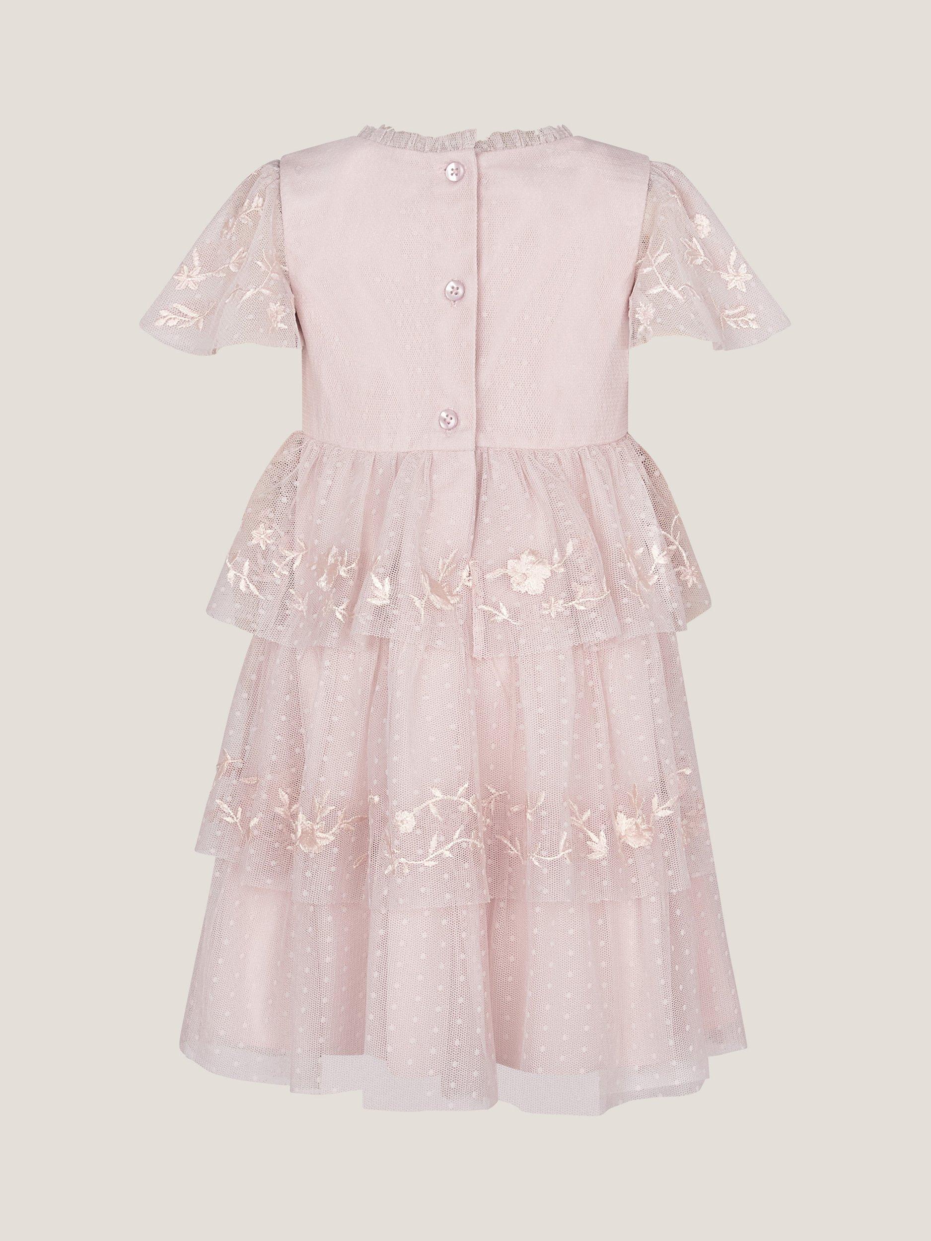 Product image 2 of 2, which shows Monsoon Baby Tiered Occasion Dress, Ivory, 0-3 months