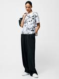 French Connection Atlantis Dori Newspaper Print Cotton T-Shirt
