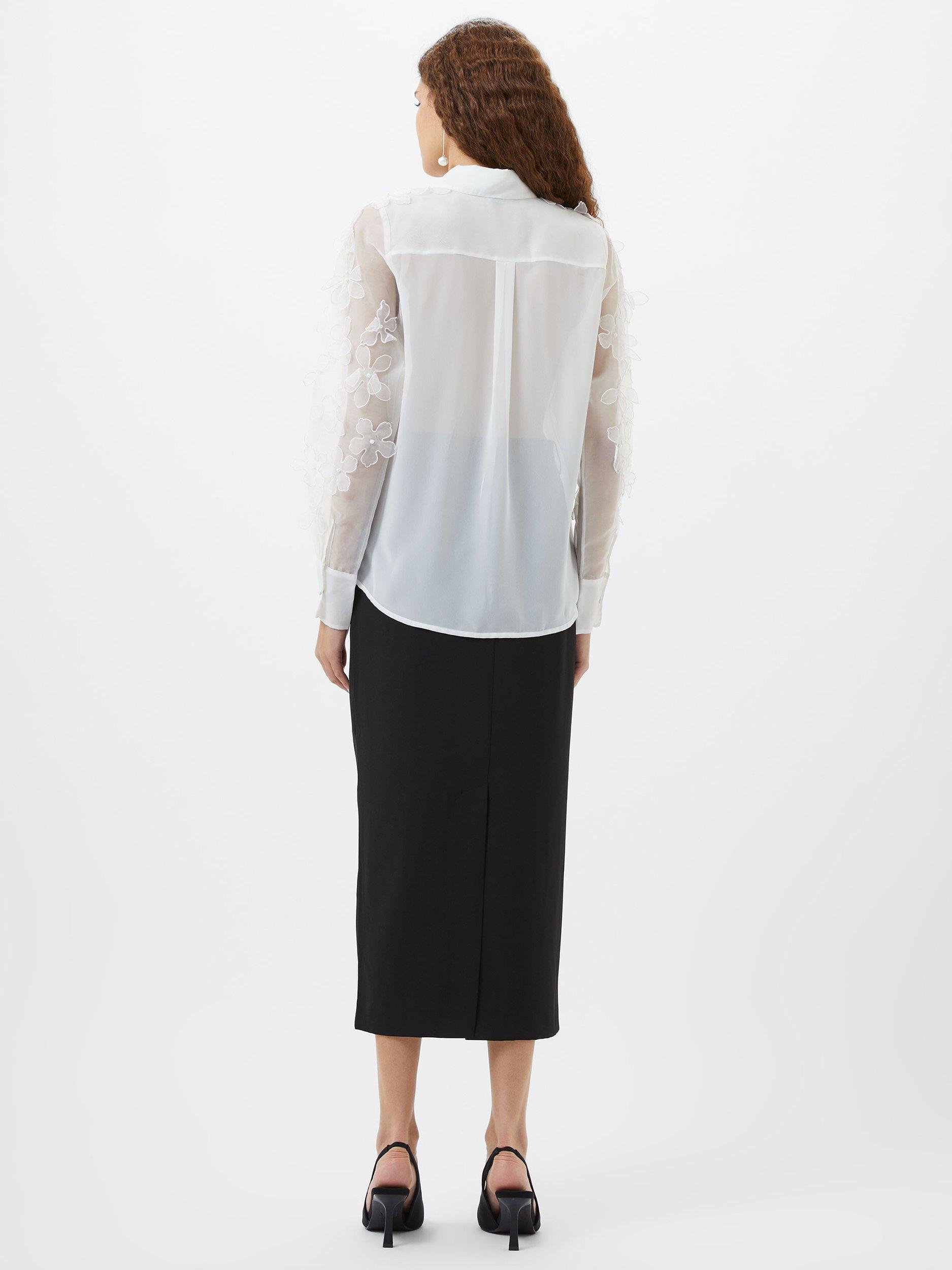 Product image 4 of 5, which shows French Connection Camden 3D Floral Shirt, Summer White, 6