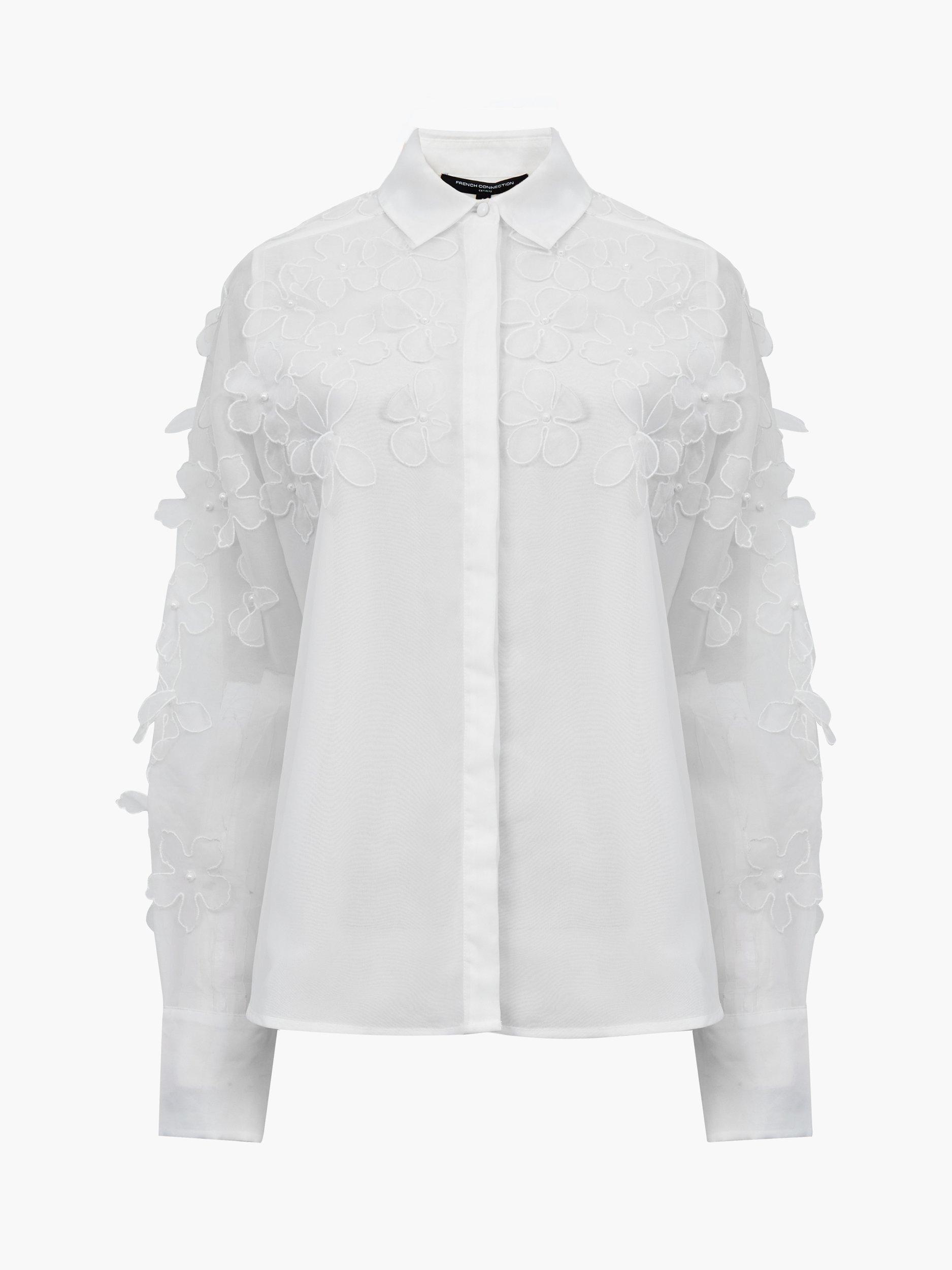Product image 5 of 5, which shows French Connection Camden 3D Floral Shirt, Summer White, 6