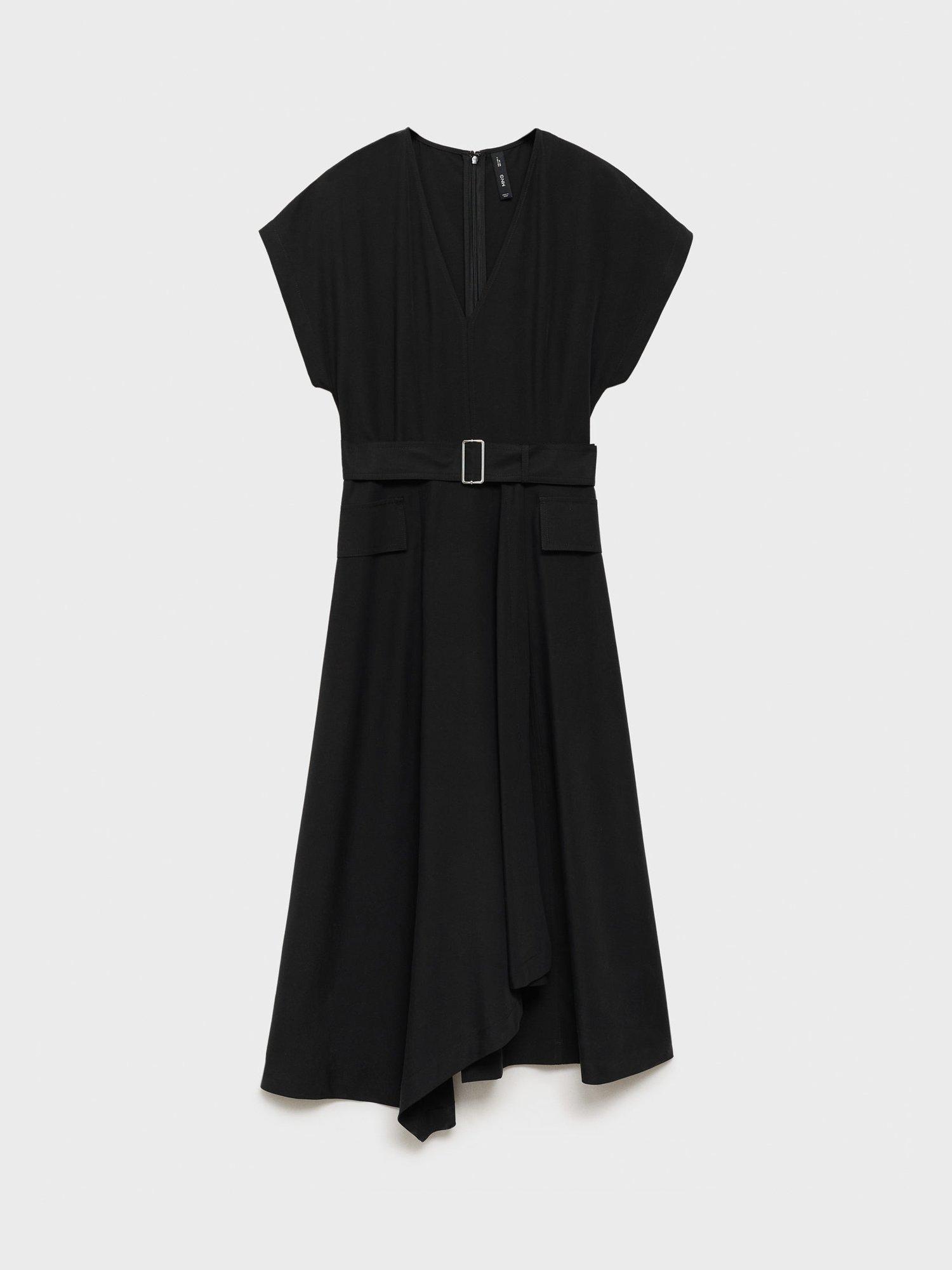 Product image 3 of 9, which shows Mango Bassett Belted Midi Dress, Black, 10