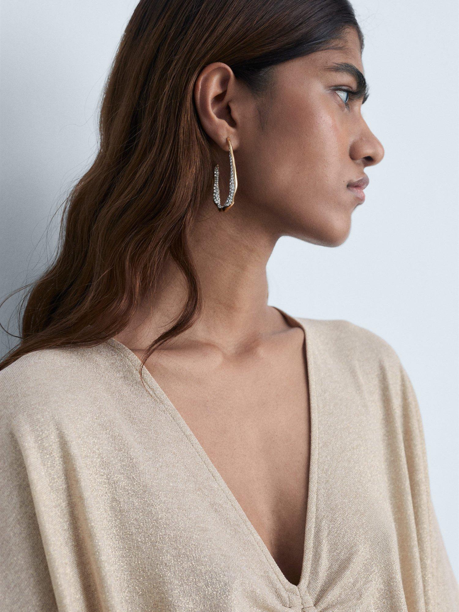 Product image 6 of 7, which shows Mango Leialu Gathered Drape Dress, Gold, 10