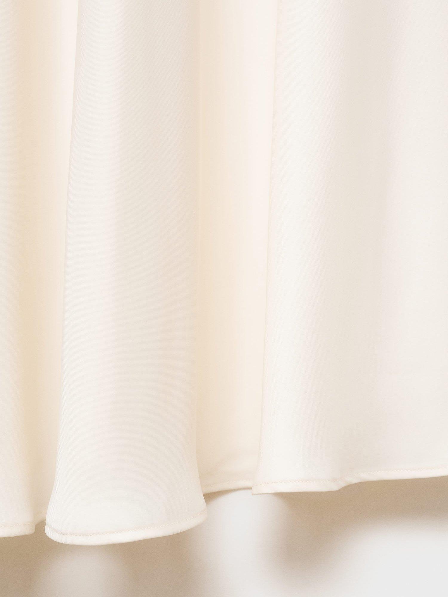 Product image 5 of 8, which shows Mango Maria Flared Sleeve Satin Dress, Natural White, 6