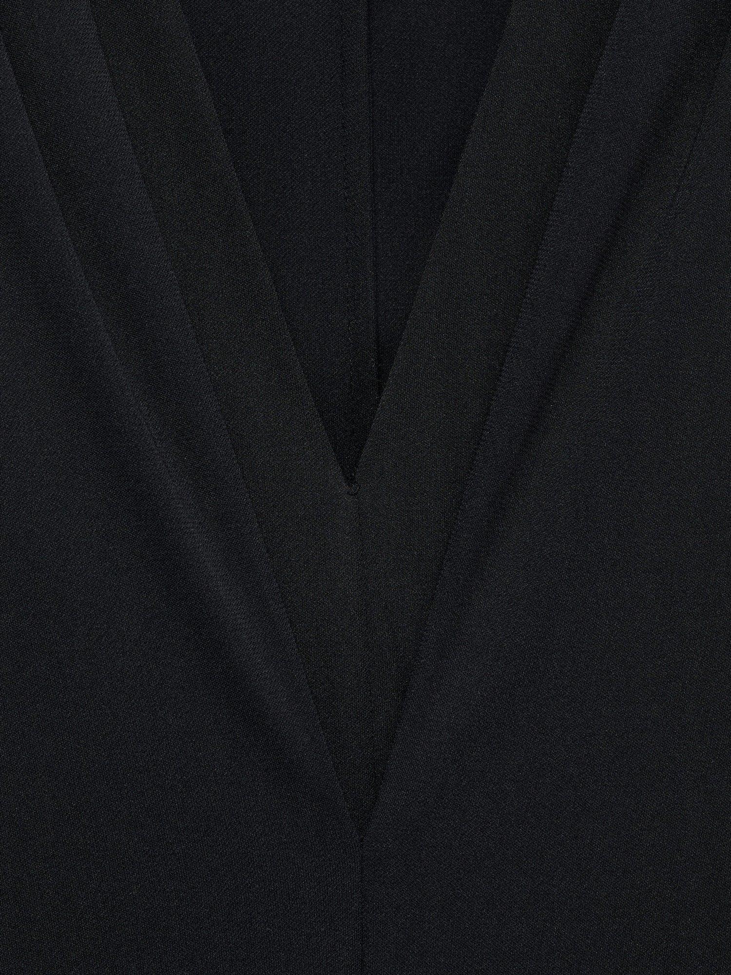 Product image 7 of 7, which shows Mango Marta V-Neck Knitted Midi Dress, Black, 6