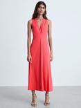 Mango Marta V-Neck Knitted Midi Dress, Orange
