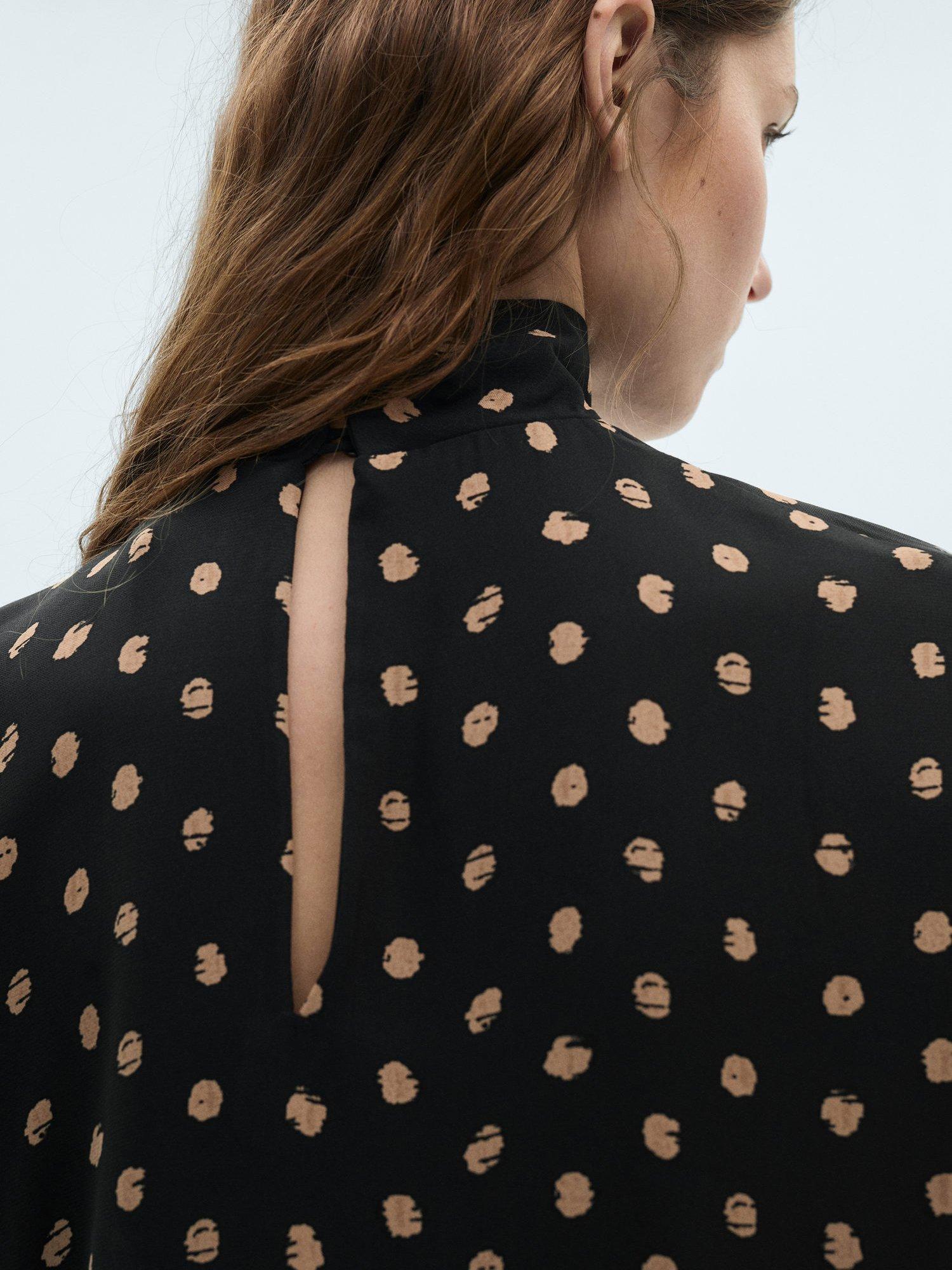 Product image 7 of 9, which shows Mango Tody Polka Dot Top, Black, 8