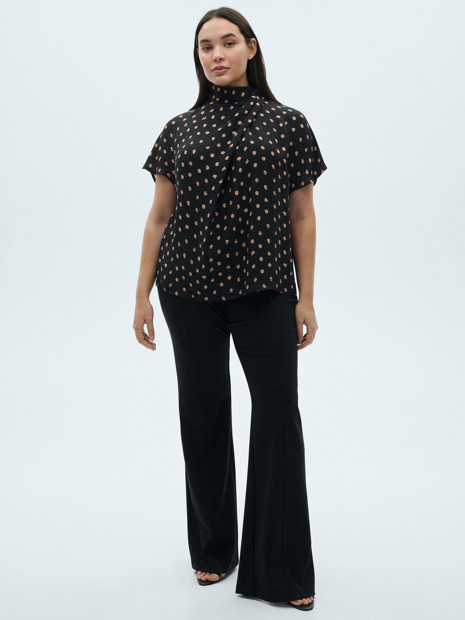 Product image 8 of 9, which shows Mango Tody Polka Dot Top, Black, 8