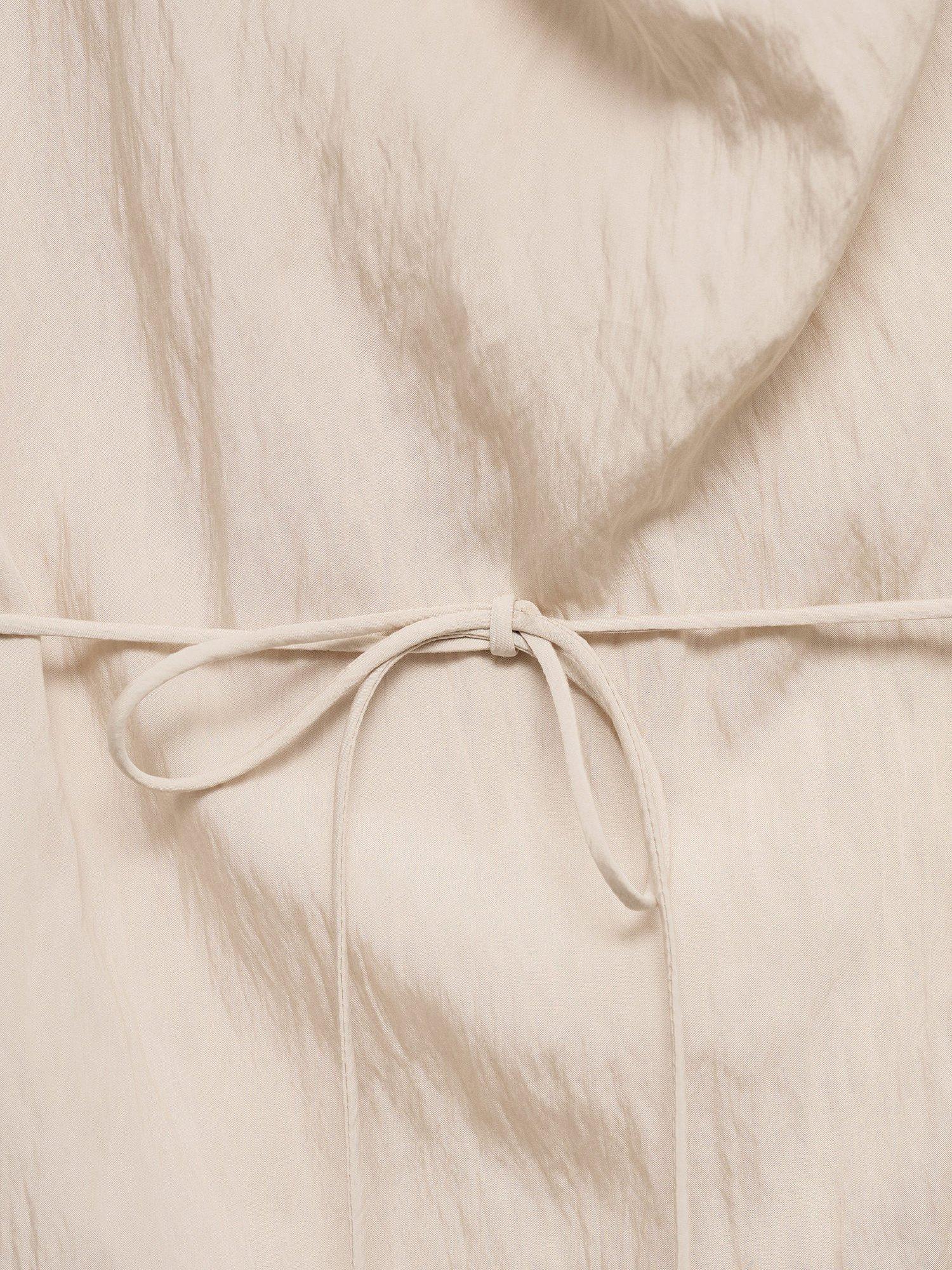 Product image 8 of 8, which shows Mango Moira Textured Bow Top, Beige, XS