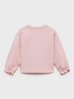 Mango Kids' Minnie Mouse Love Long Sleeve T-Shirt, Pink - view 2, Pink