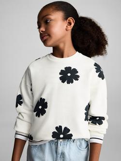 Mango Kids' Arty Floral Sweatshirt, Natural White, Natural White