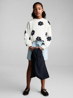 Mango Kids' Arty Floral Sweatshirt, Natural White - view 2, Natural White