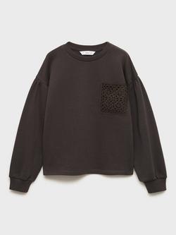 Mango Kids' Leila Sweatshirt, Charcoal, Charcoal