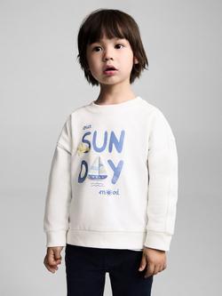 Mango Kids' Sunday Mood Sweatshirt, Natural White, Natural White