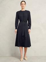 Hobbs Yvonne Geometric Print Shirt Dress, Navy/Multi