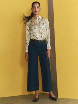 Hobbs Brinley Cropped Wide Leg Jeans, Indigo, Indigo