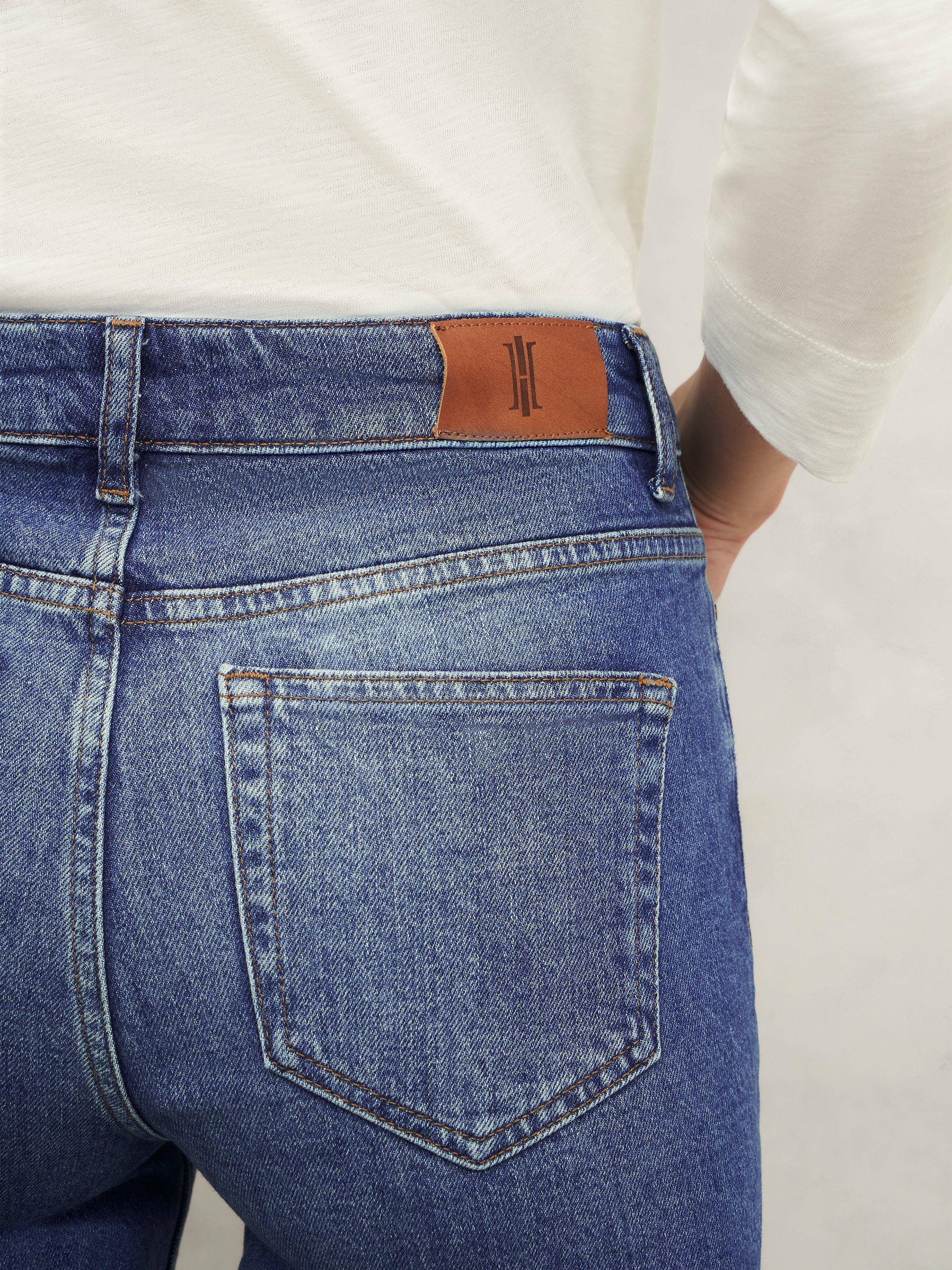 Product image 3 of 7, which shows Hobbs Shea Straight Ankle Grazer Jeans, Mid Wash, 10