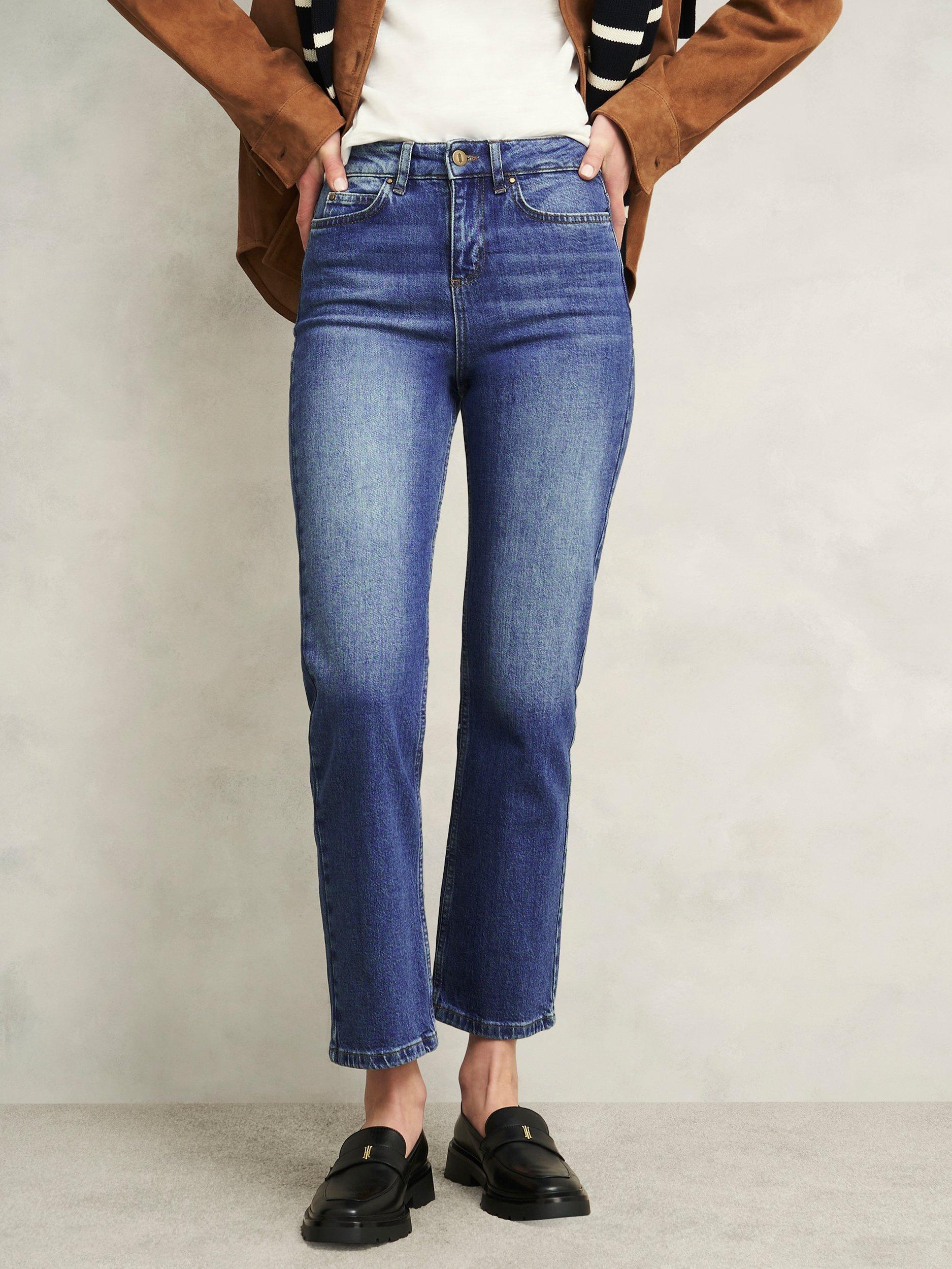 Product image 6 of 7, which shows Hobbs Shea Straight Ankle Grazer Jeans, Mid Wash, 10
