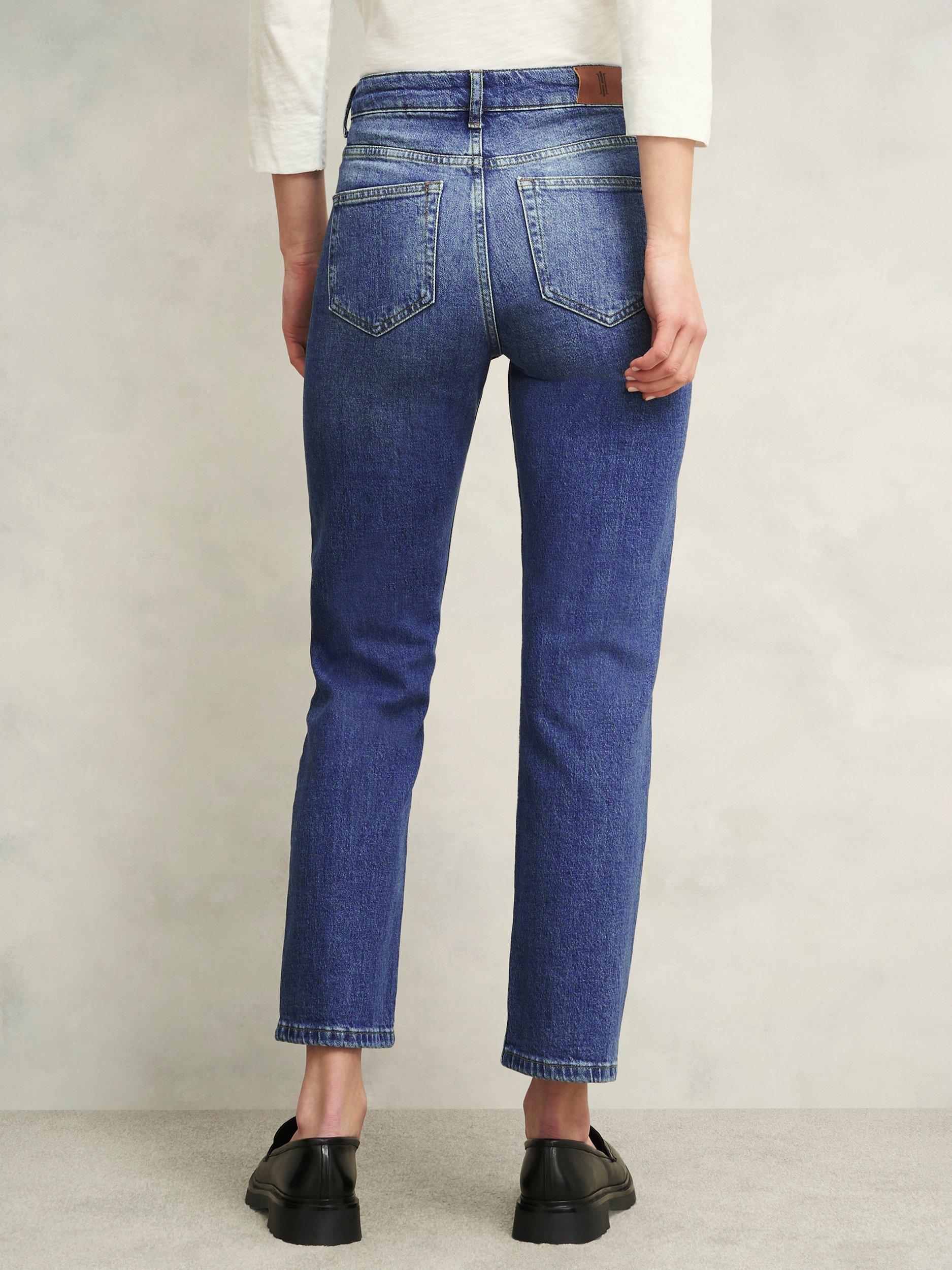 Product image 7 of 7, which shows Hobbs Shea Straight Ankle Grazer Jeans, Mid Wash, 10