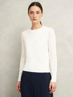 Hobbs Dianna Pointelle Knit Jumper, Ivory, Ivory
