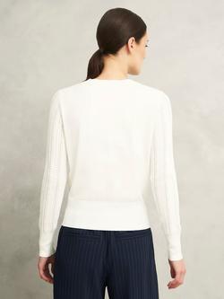 Hobbs Dianna Pointelle Knit Jumper, Ivory - view 2, Ivory