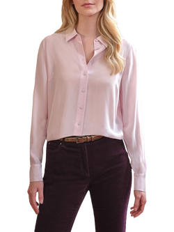 Pure Collection Washed Silk Shirt, Pale Pink