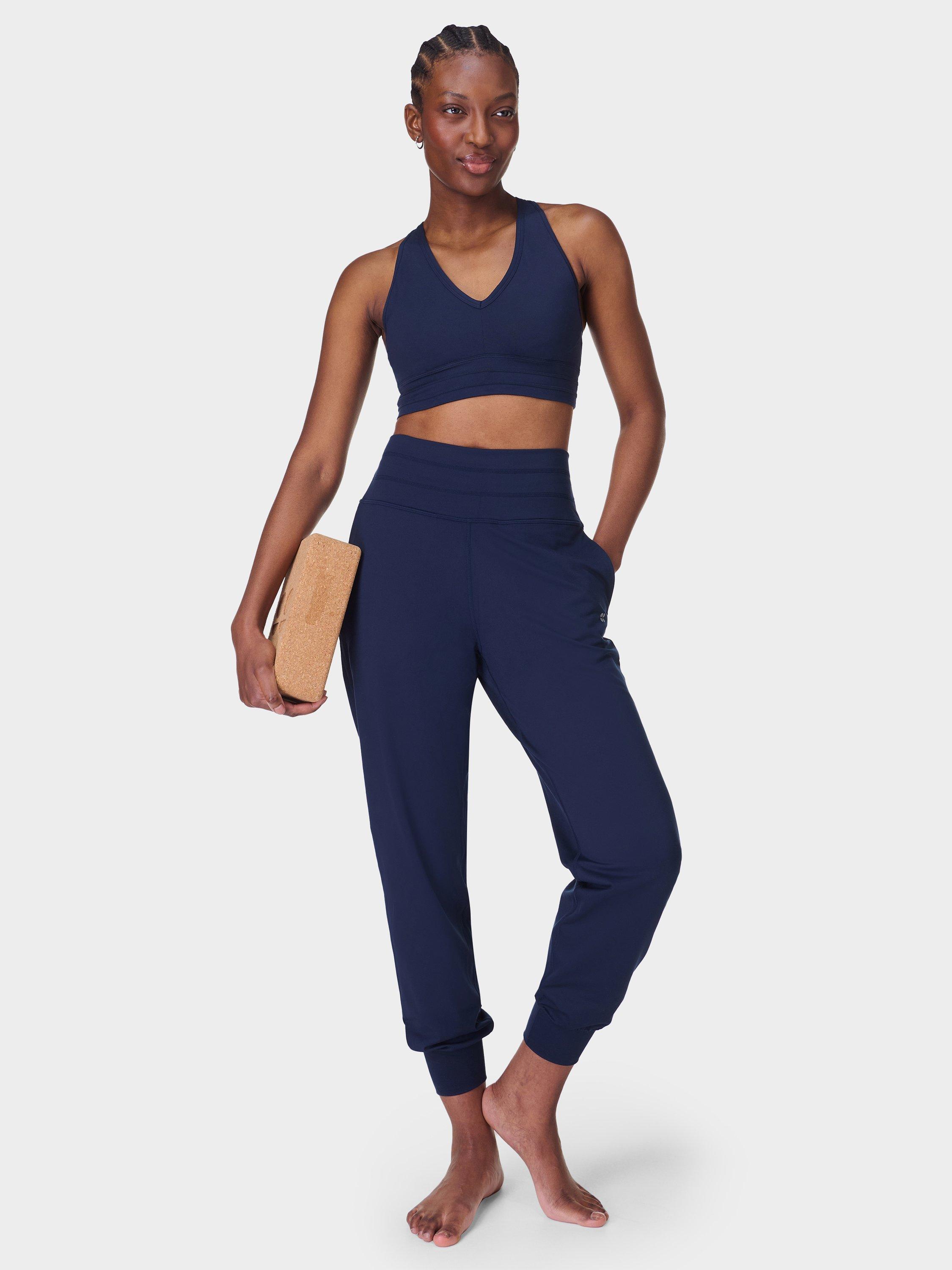 Product image 2 of 6, which shows Sweaty Betty Gaia 27" Performance Yoga Trousers, Navy Blue, XXS