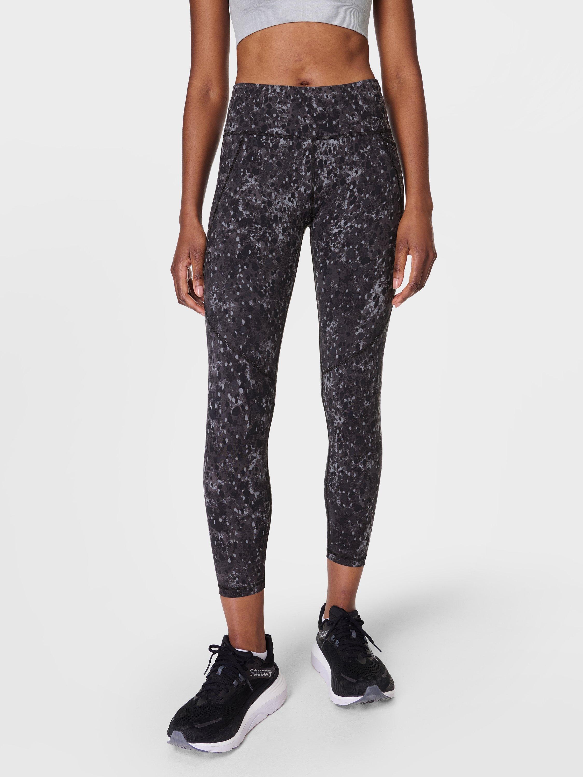 Product image 1 of 9, which shows Sweaty Betty Power 7/8 Workout Leggings, Black Ebony Print, XXS