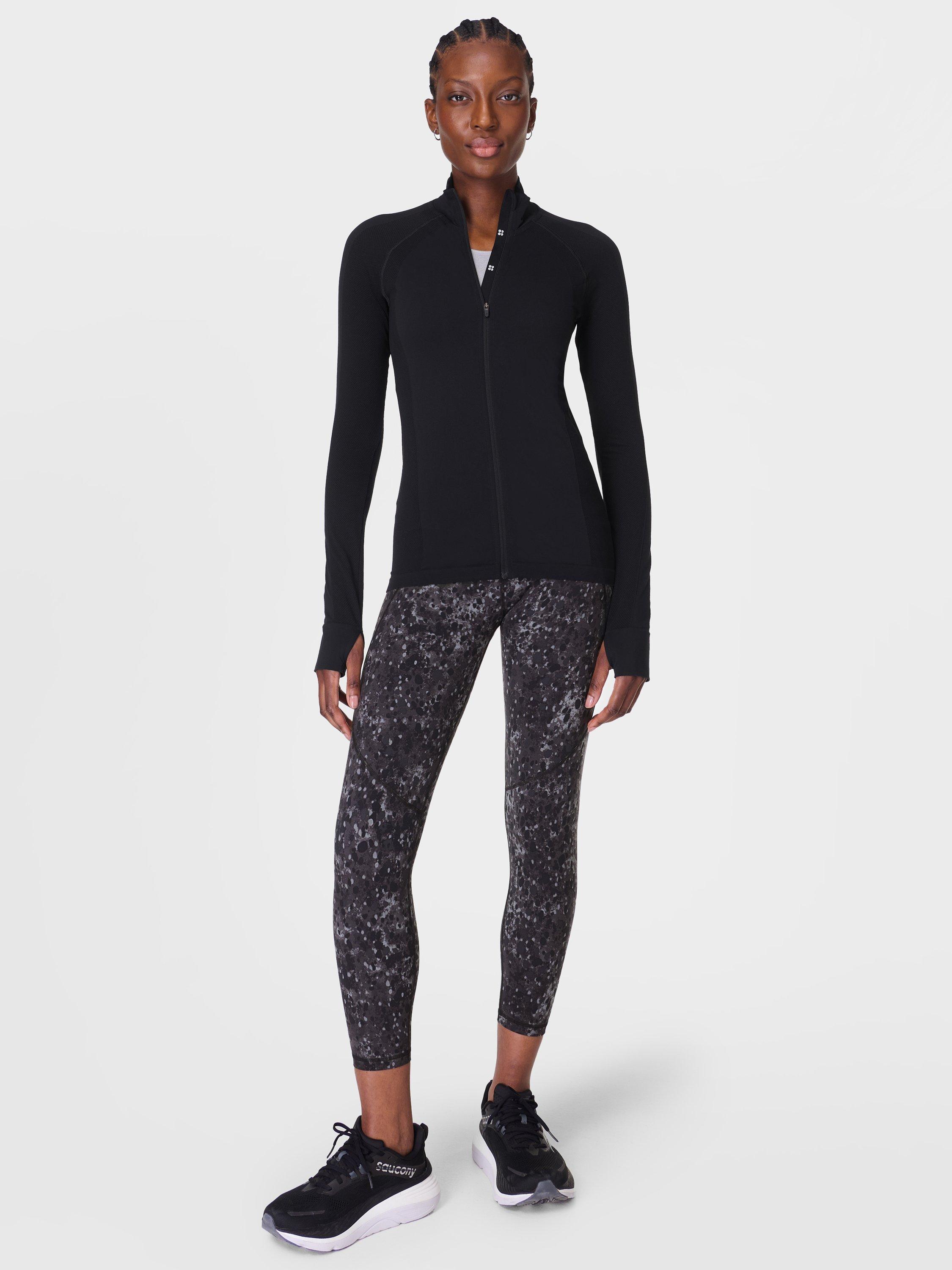 Product image 3 of 9, which shows Sweaty Betty Power 7/8 Workout Leggings, Black Ebony Print, XXS