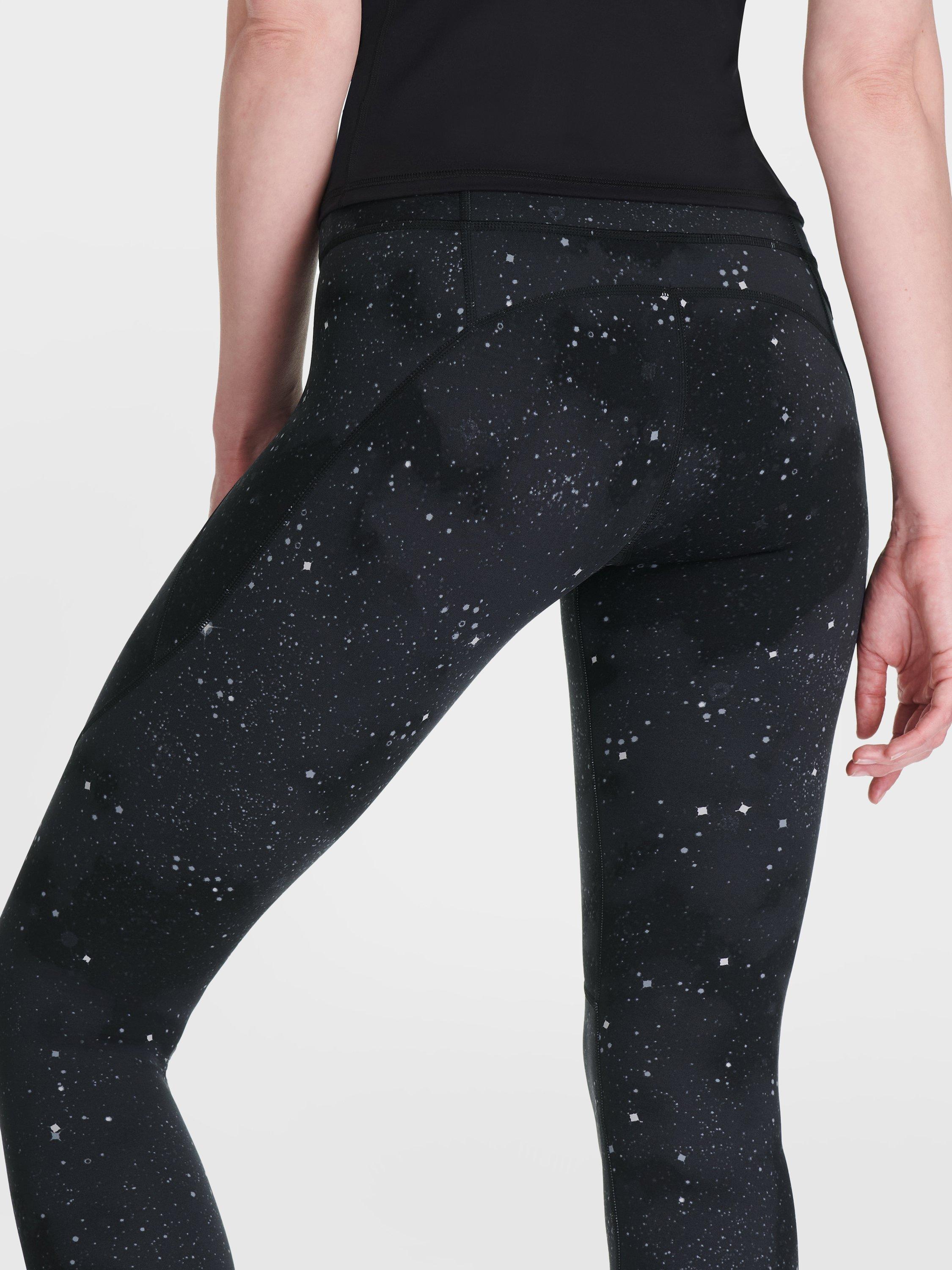 Product image 2 of 9, which shows Sweaty Betty Power 7/8 Workout Leggings, Ultra Black Ditsy Star Print, XXS