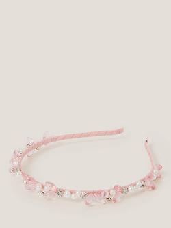 Monsoon Kids' Prom Beaded Headband, Pink/Multi, Pink/Multi