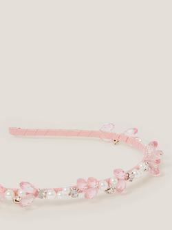 Monsoon Kids' Prom Beaded Headband, Pink/Multi - view 2, Pink/Multi
