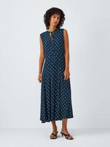 John Lewis Sophia Spotty Print Pleated Midi Dress