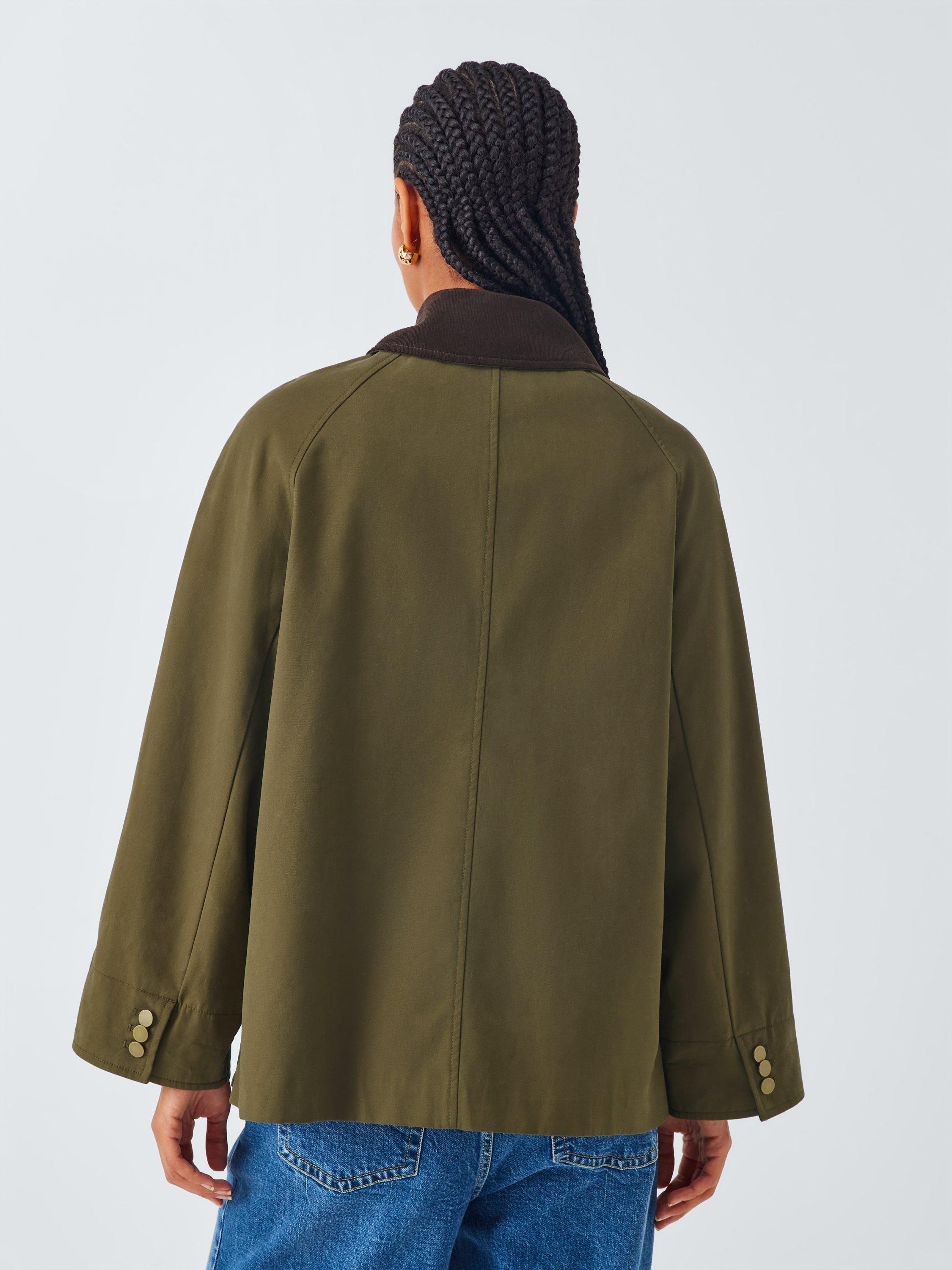 Product image 2 of 9, which shows John Lewis Shower Resistant Cotton Barn Jacket, Khaki, 20