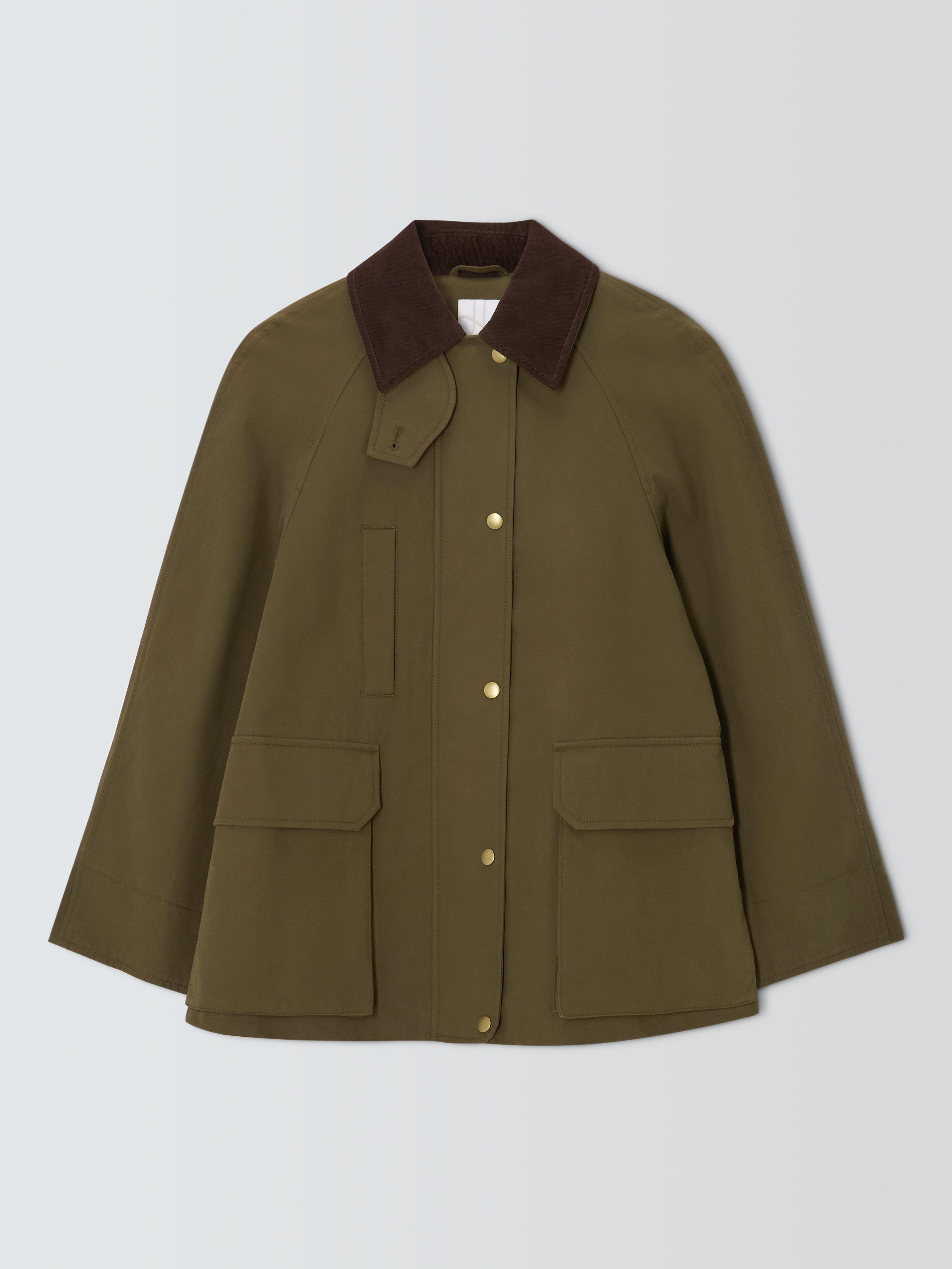 Product image 4 of 9, which shows John Lewis Shower Resistant Cotton Barn Jacket, Khaki, 20