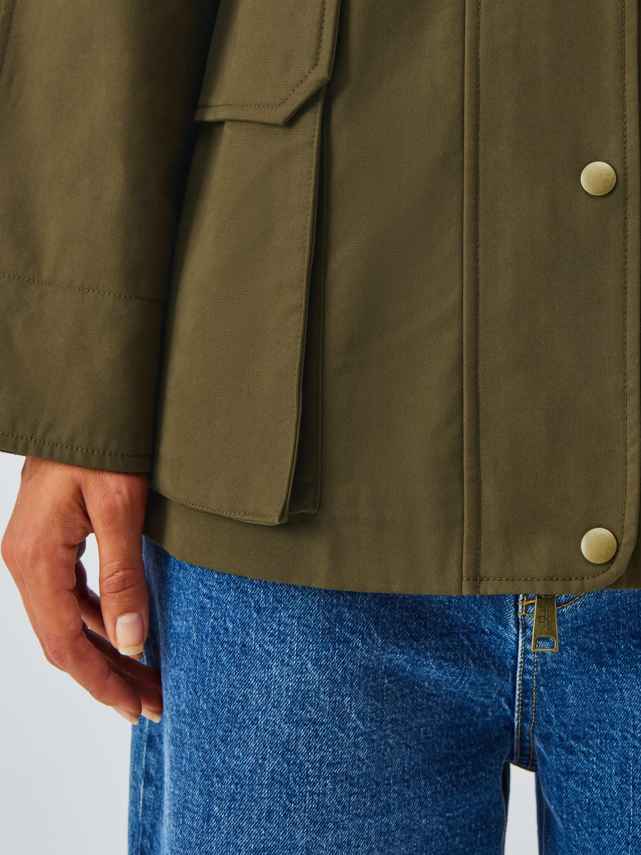 Product image 7 of 9, which shows John Lewis Shower Resistant Cotton Barn Jacket, Khaki, 20