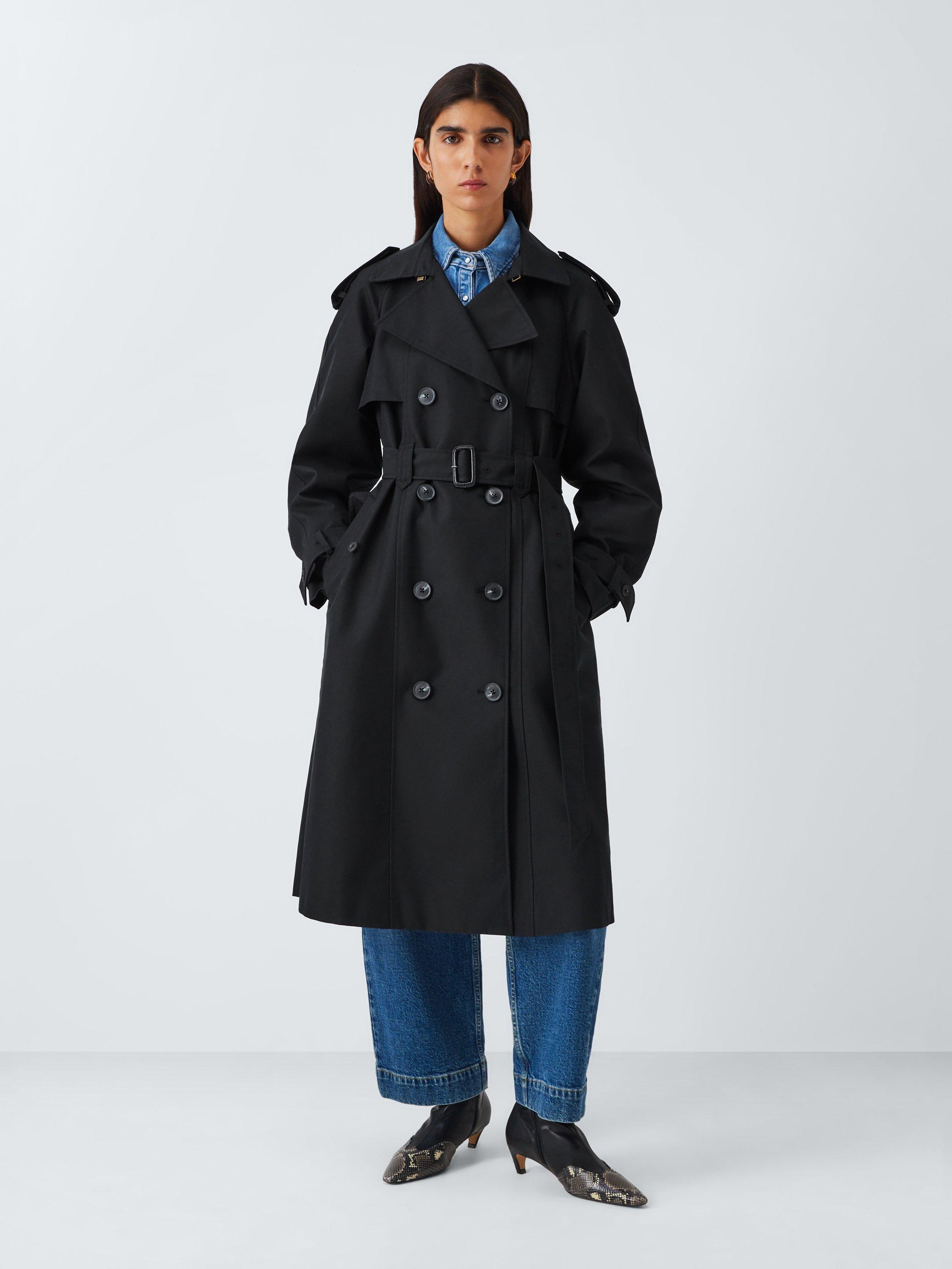 Product image 1 of 7, which shows John Lewis Water Repellent Belted Trench Coat, Black, 8